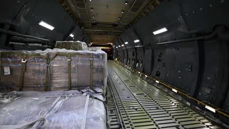 Timelapse,-Usaid-Covid-19-Palletized-Relief-Supplies-Move-To-India-Bound-Transport-Plane,-Travis-Air-Force-Base