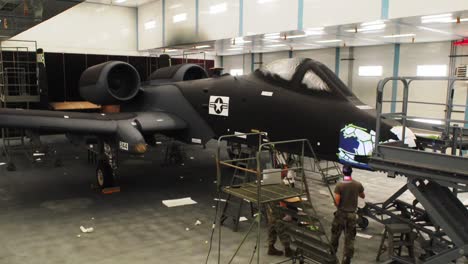 Time-Lapse,-Us-Air-Force-A-10-Thunderbolt-Ii-Fighter-Jet-Paint-Job,-122Nd-Indiana-National-Guard,-122Nd-Fighter-Wing