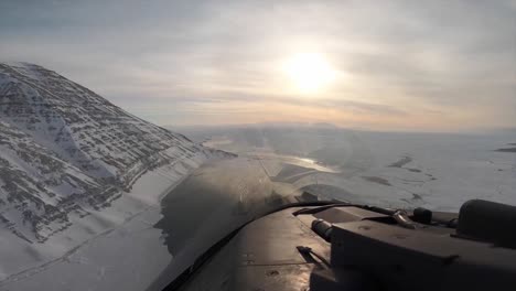 Low-Level-Flight-By-Colorado-Air-National-Guard-F-16-Fighting-Falcons-Over-Newfoundland-Glaciers,-Nato-Exercise