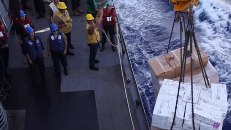 Amphibious-Transport-Ship-Uss-Arlington-Conducts-Replenishment-At-Sea-Op-With-Lewis-And-Clark-Class-Dry-Cargo-Ammunition-Ship-Usns-Medgar-Evers