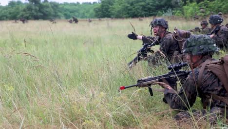 Us-Marines-In-Camouflage,-Practice-Infantry-Military-And-Stealth-Tactics-During-Multi-Lateral-Training-Exercise-Sea-Breeze-21