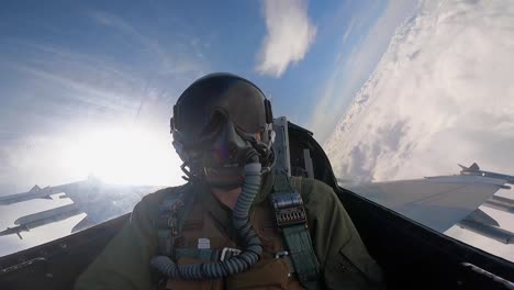 Cockpit-View-Of-A-Reporter-In-The-Jump-Seat-Of-A-Jet-Fighter-Plane-During-Red-Flag-Alaska-Training-Exercise,-Eielson-Afb