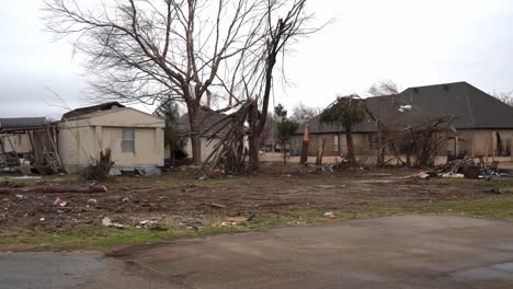 B-Roll-Of-Property-Damage-That-Occurred-During-Tornados,-High-Winds-And-Severe-Weather-Of-A-Disaster-Recovery-Center