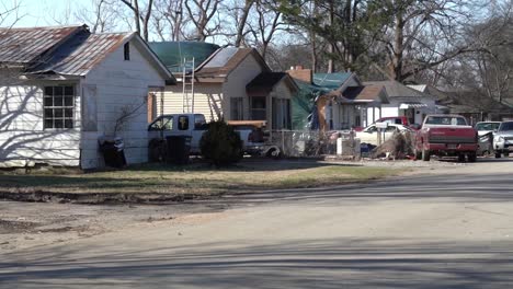 Homes-And-Neighborhood-Damaged-By-High-Winds-During-Rare-Winter-Tornado-Event-In-Trumann,-Arkansas