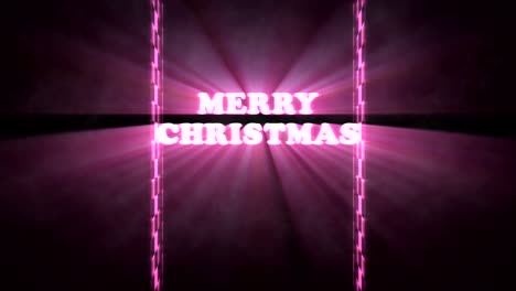 Retro-Red-Wide-Vertical-Checkered-Tunnel-Loop-with-3D-Merry-Christmas-Words-with-Panning-Strobing-Light-Rays