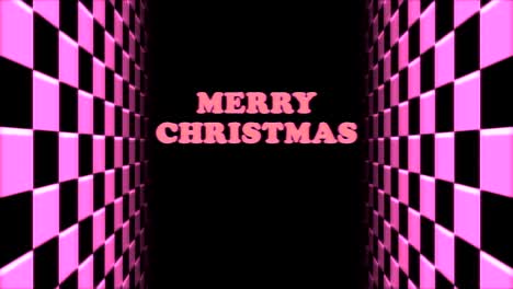 Retro-Red-Vertical-Checkered-Tunnel-Loop-with-3D-Merry-Christmas-Words-Static