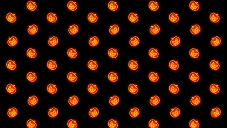 Vertical-Scrolling-Neon-Halloween-Pumpkin-in-Glowing-Orange-Tiled-Looping-Motion-Graphics