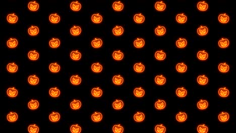 Vertikal-Scrollender-Neon-Halloween-Kürbis-In-Leuchtend-Orange-Gekachelten-Looping-Motion-Grafiken