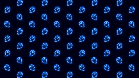 Vertical-Scrolling-Neon-Halloween-Ghost-in-Glowing-Blue-Tiled-Looping-Motion-Graphics