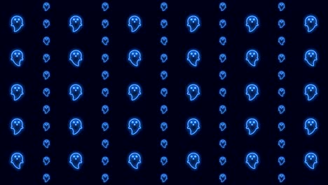 Vertical-Scrolling-Neon-Halloween-Ghost-in-Glowing-Blue-Tiled-Looping-Motion-Graphics