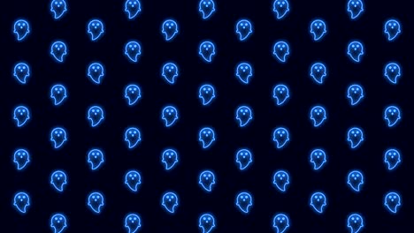 Vertical-Scrolling-Neon-Halloween-Ghost-in-Glowing-Blue-Tiled-Looping-Motion-Graphics