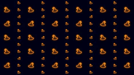 Vertical-Scrolling-Halloween-Witch-Hat-in-Glowing-Orange-Tiled-Looping-Motion-Graphics