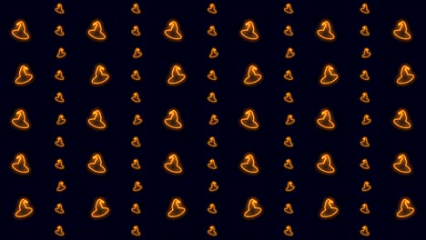 Vertical-Scrolling-Halloween-Witch-Hat-in-Glowing-Orange-Tiled-Looping-Motion-Graphics