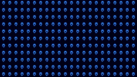 Vertical-Scrolling-Neon-Halloween-Ghost-in-Glowing-Blue-Tiled-Looping-Motion-Graphics