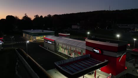 Rising-aerial-of-full-service-car-wash