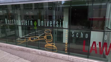 Large-painted-windows-at-the-School-of-Law-at-Northeastern-University-in-Boston,-Massachusetts