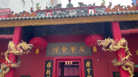 Guan-Di-Temple-is-one-of-the-oldest-temples-in-Chinatown-and-is-housed-on-the-premises-of-the-Kwong-Siew-Association,-written-in-Chinese-in-Kuala-Lumpur,-Malaysia