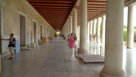 People-Walking-In-Stoa-of-Attalos