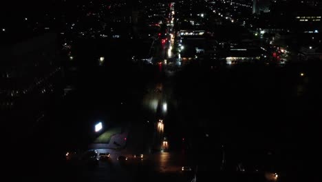 Drone-video-of-Bulawayo,-Zimbabwe-at-night