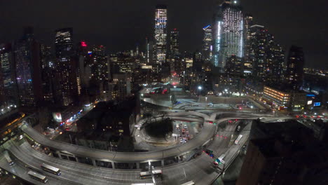 Timelapse-De-24-Horas-Con-Vistas-A-La-Rampa-De-Pabt-Cerca-De-Hudson-Yards-En-Nueva-York