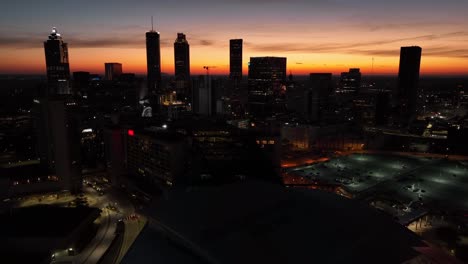 Silueta-Del-Horizonte-Del-Centro-De-Atlanta-Georgia-Al-Amanecer