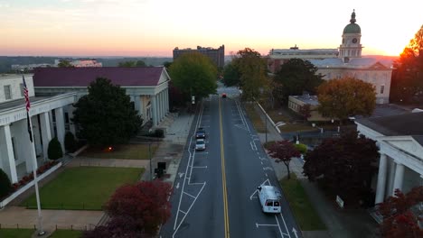 Athens-Georgia-aerial-establishing-shot-at-sunset