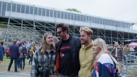 Group-of-friends-posing-for-photo-in-Oslo-Pride-2022,-side-view