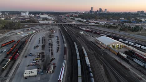 Railroad-freight-trains-at-switching-yard