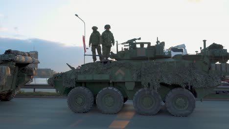 November-18,-2022-Riga,-Latvia:-NATO-Tanks-and-Soldiers-at-Military-Parade-in-Riga,-Latvia