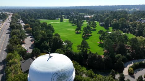 Rising-aerial-of-Augusta-Georgia-town-and-National-Golf-Course