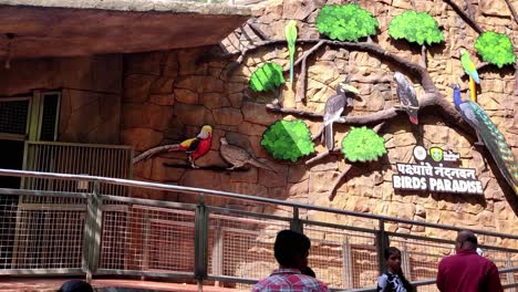 People-Walk-Through-The-Stainless-Steel-Stair-Railing-Mesh-To-Enter-The-Birds-Paradise-Zone-At-Byculla-Zoo