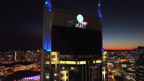 ATT-Building-downtown-Nashville-at-Night-Aerial