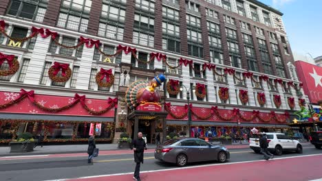 Macy&#39;s-Kaufhaus-Dekoriert-Für-Dankfeier,-Manhattan,-Weihnachten