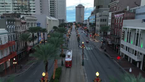 Famoso-Tranvía-Rojo-En-El-Centro-De-Nueva-Orleans