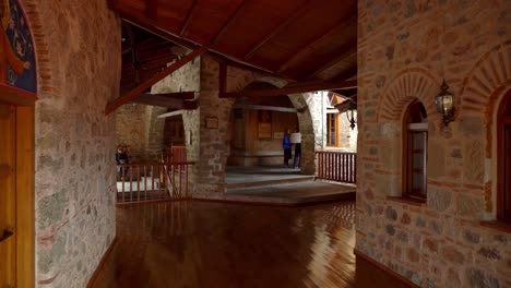 Interior-of-Holy-Monastery-of-Great-Meteoron-in-Meteora-rock-formation-in-Greece