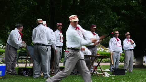 Old-time-baseball-renactor-hitter-gets-a-hit