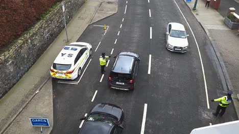 Over-head-shot-from-a-height-looking-down-on-the-checkpoint