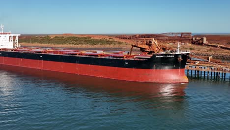 A-large-ship-docked-in-Port-Headland-filling-with-Iron-Ore-for-international-export