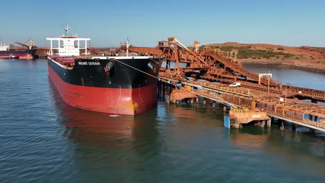 A-large-ship-docked-in-Port-Headland-filling-with-Iron-Ore-for-international-export