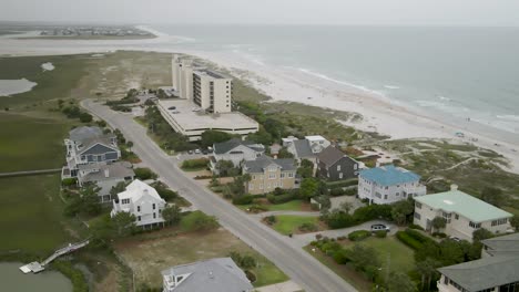 Shell-Island-Resort-and-seafront-extreme-wide-aerial-tracking-right