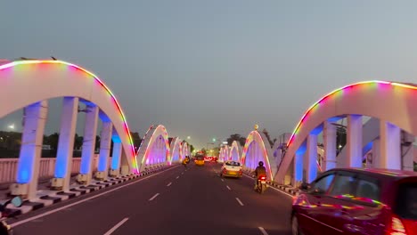 Puente-Napier-En-Chennai-En-La-Noche-Tiro-Pov