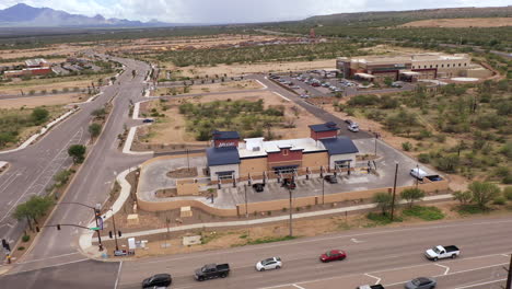 Mister-Car-Wash-in-Sahuarita,-Arizona.-Drone-orbit