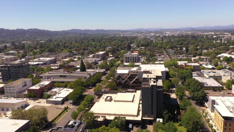 Graduate-Building-next-to-Hult-Center-in-Eugene,-Oregon