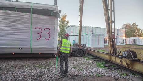 Timelapse-of-construction-work-and-cargo-lorry-loading-imported-products