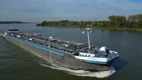 Aerial-View-Of-Starboard-Side-Of-Comus-2-Inland-Tanker-Along-Oude-Maas