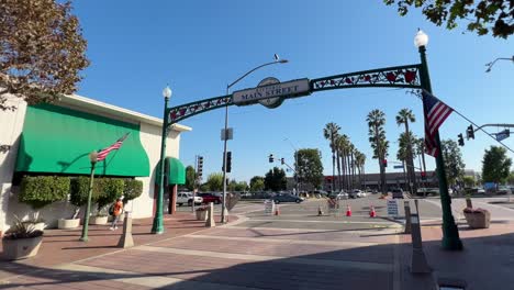 Historic-Main-Street-Garden-Grove,-California-is-home-to-local-classic-car-show-every-Friday