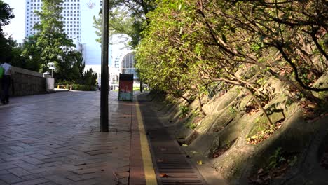 Hong-Kong-Kowloon-Park-Während-Des-Sonnenuntergangs