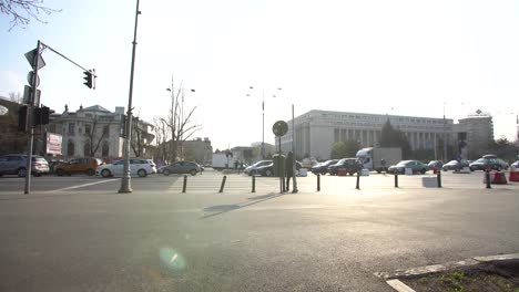 People-Crossing-Crosswalk-In-City-At-Rush-Hour-Timelapse