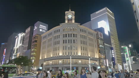 Tokio-Japón---Zona-Comercial-De-Lujo-Del-Distrito-Ginza-Circa-Y-Tienda-Wako-En-El-Centro