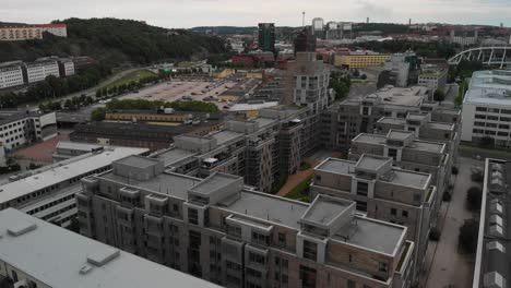 Aerial-footage-over-new-built-apartments-in-the-urban-part-of-Gothenburg-called-Garda